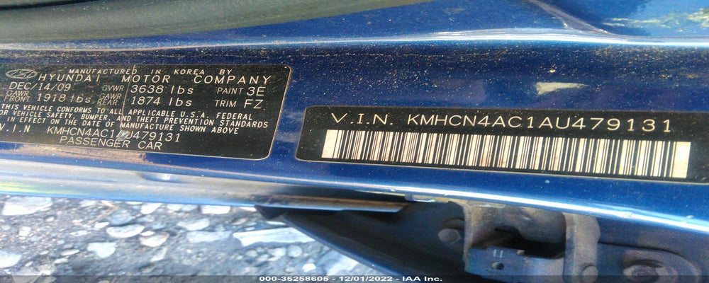 KMHCN4AC1AU479131 2010 HYUNDAI ACCENT photo no. 9