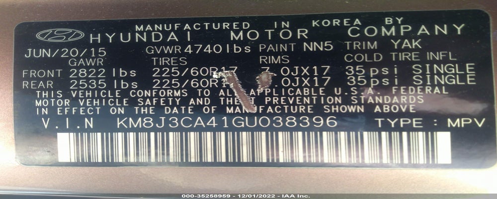 KM8J3CA41GU038396 2016 HYUNDAI TUCSON photo no. 9