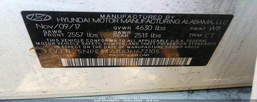 5NPE34AB6JH672105 2018 HYUNDAI SONATA photo no. 9