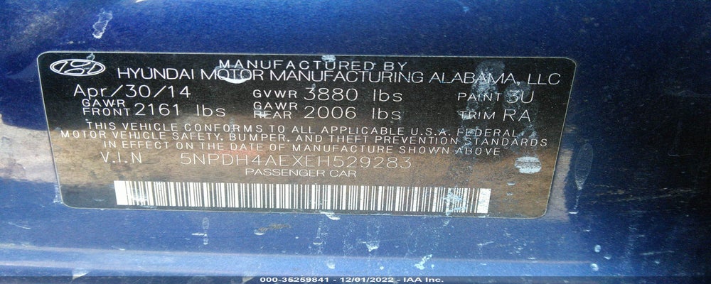 5NPDH4AEXEH529283 2014 HYUNDAI ELANTRA photo no. 9