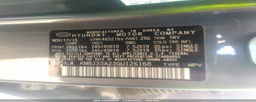 KM8J33A23GU126168 2016 HYUNDAI TUCSON photo no. 9