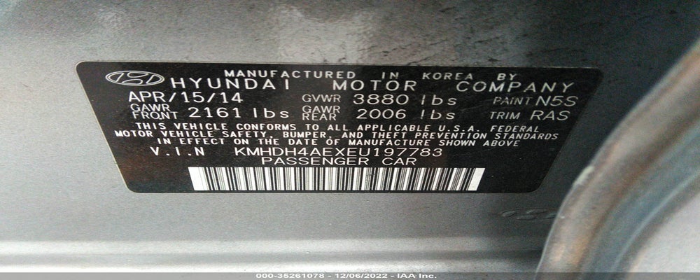 KMHDH4AEXEU197783 2014 HYUNDAI ELANTRA photo no. 9