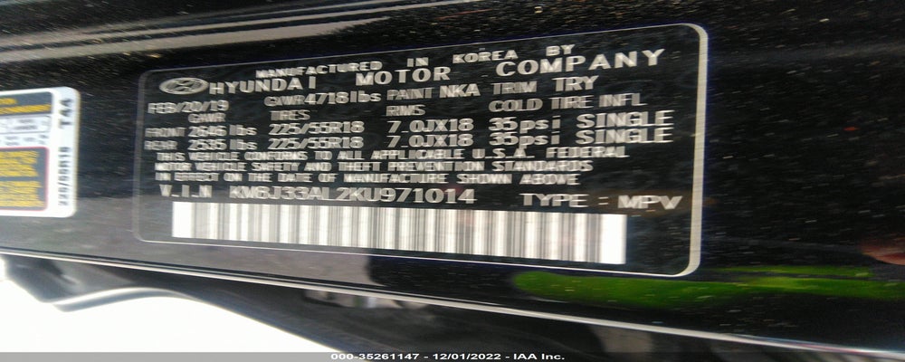 KM8J33AL2KU971014 2019 HYUNDAI TUCSON photo no. 9