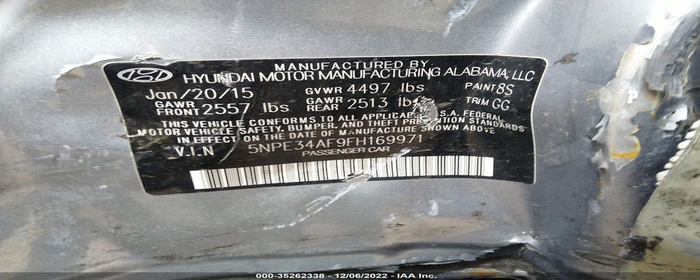 5NPE34AF9FH169971 2015 HYUNDAI SONATA photo no. 9