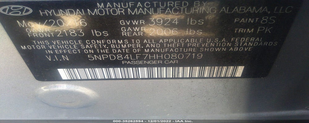 5NPD84LF7HH080719 2017 HYUNDAI ELANTRA photo no. 9