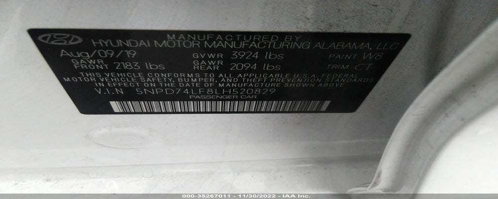 5NPD74LF8LH520829 2020 HYUNDAI ELANTRA photo no. 9