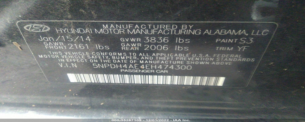 5NPDH4AE4EH474300 2014 HYUNDAI ELANTRA photo no. 9