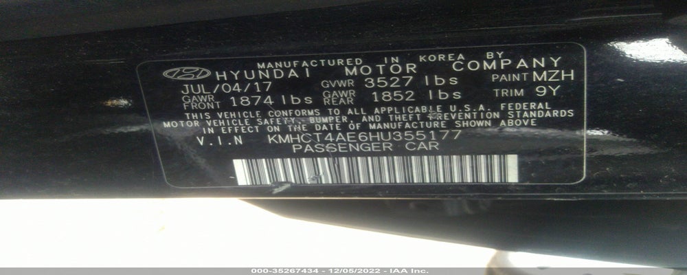 KMHCT4AE6HU355177 2017 HYUNDAI ACCENT photo no. 9