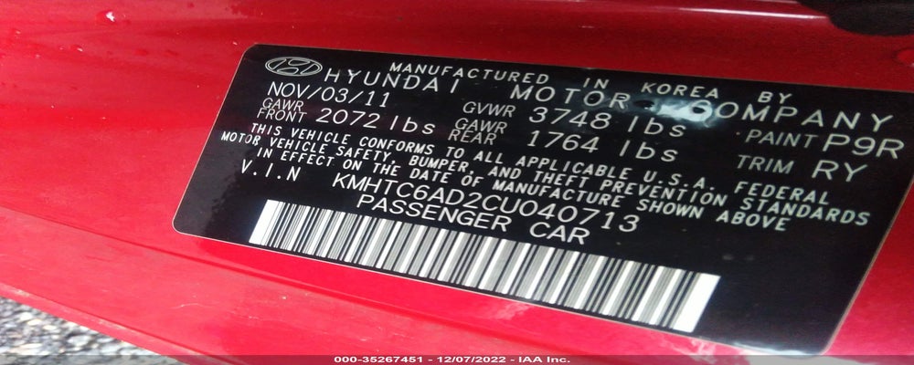 KMHTC6AD2CU040713 2012 HYUNDAI VELOSTER photo no. 9