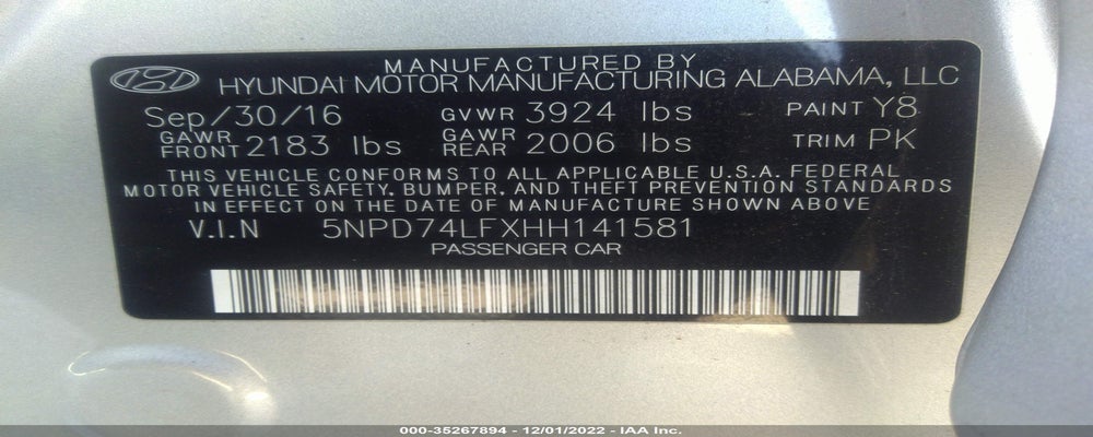 5NPD74LFXHH141581 2017 HYUNDAI ELANTRA photo no. 9