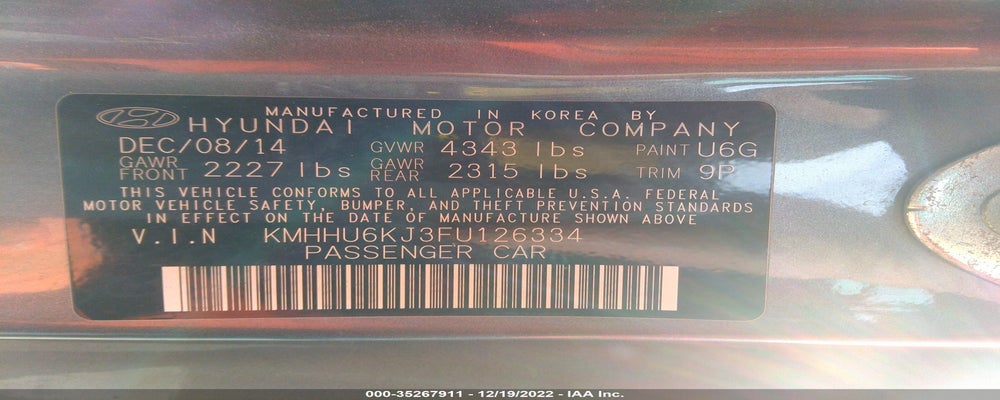 KMHHU6KJ3FU126334 2015 HYUNDAI GENESIS COUPE photo no. 9