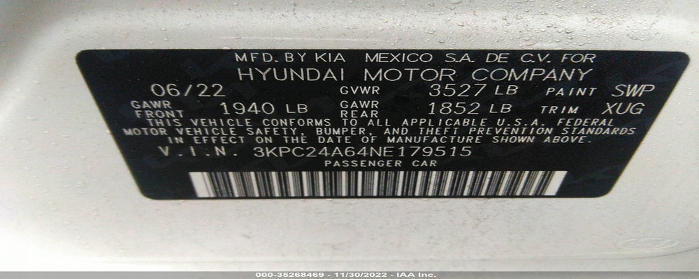 3KPC24A64NE179515 2022 HYUNDAI ACCENT photo no. 9