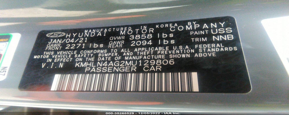 KMHLN4AG2MU129806 2021 HYUNDAI ELANTRA photo no. 9