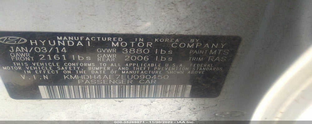 KMHDH4AE7EU090450 2014 HYUNDAI ELANTRA photo no. 9