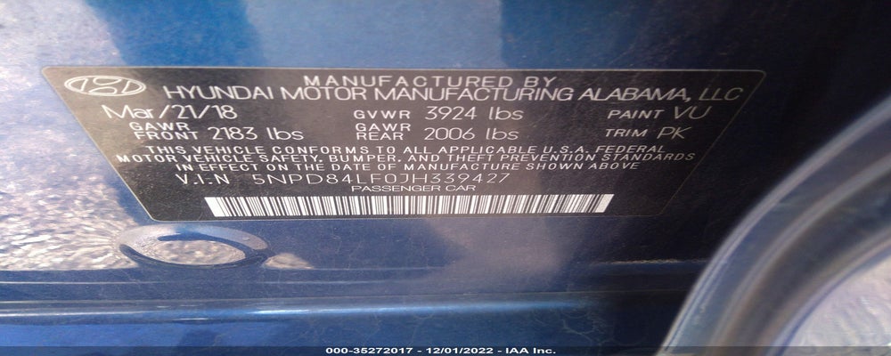 5NPD84LF0JH339427 2018 HYUNDAI ELANTRA photo no. 9