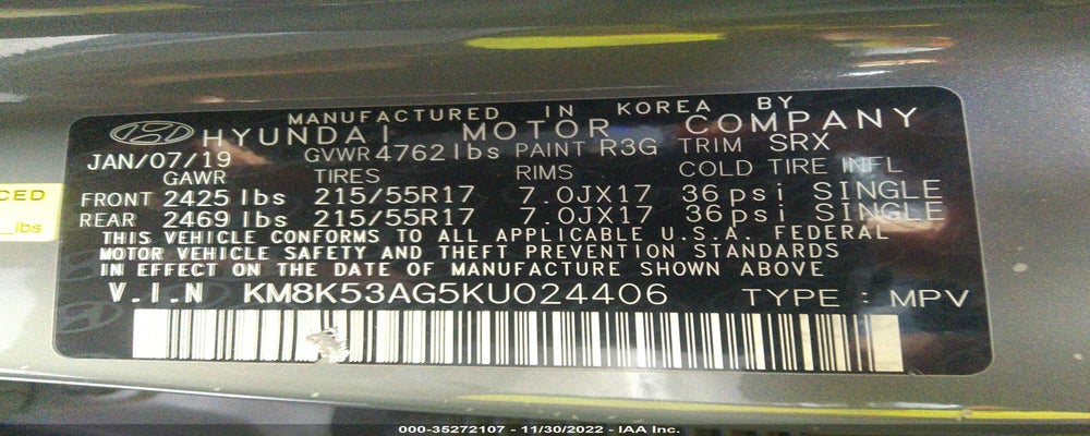 KM8K53AG5KU024406 2019 HYUNDAI KONA EV photo no. 9