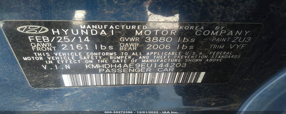 KMHDH4AE9EU144203 2014 HYUNDAI ELANTRA photo no. 9
