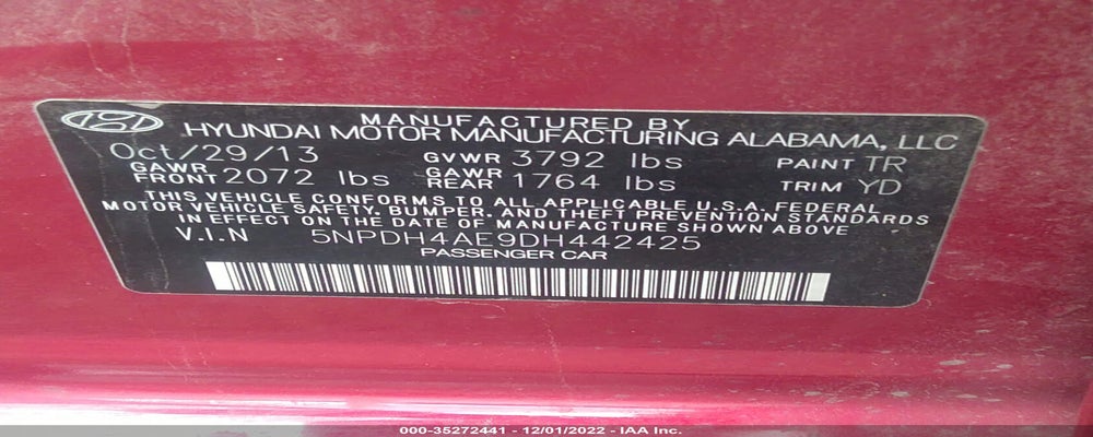 5NPDH4AE9DH442425 2013 HYUNDAI ELANTRA photo no. 9
