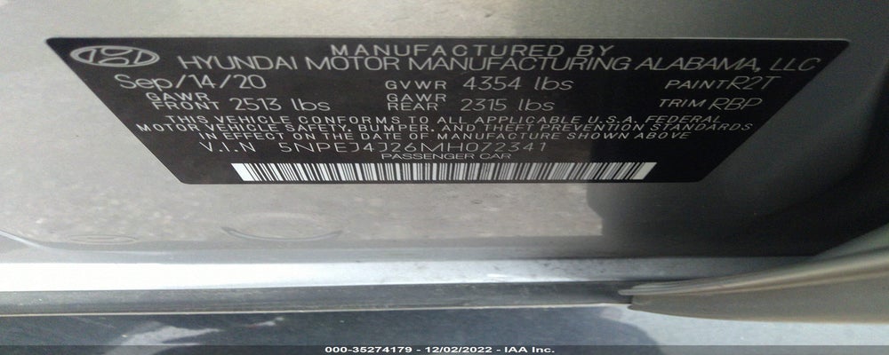 5NPEJ4J26MH072341 2021 HYUNDAI SONATA photo no. 9
