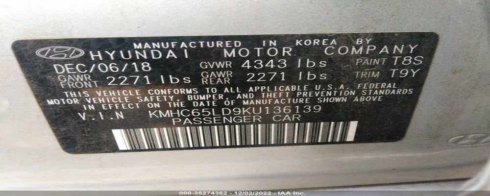 KMHC65LD9KU136139 2019 HYUNDAI IONIQ PLUG-IN HYBRID photo no. 9