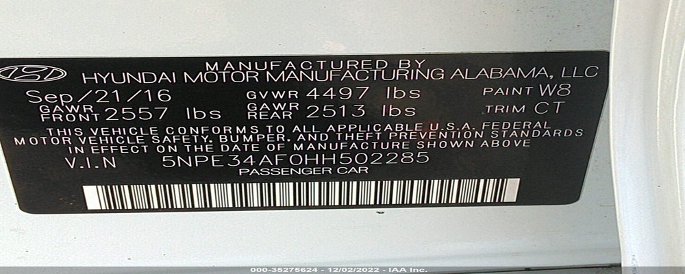 5NPE34AF0HH502285 2017 HYUNDAI SONATA photo no. 9