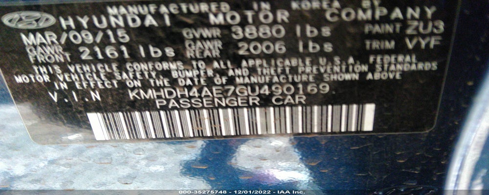 KMHDH4AE7GU490169 2016 HYUNDAI ELANTRA photo no. 9