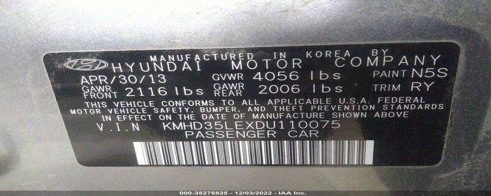KMHD35LEXDU110075 2013 HYUNDAI ELANTRA GT photo no. 9