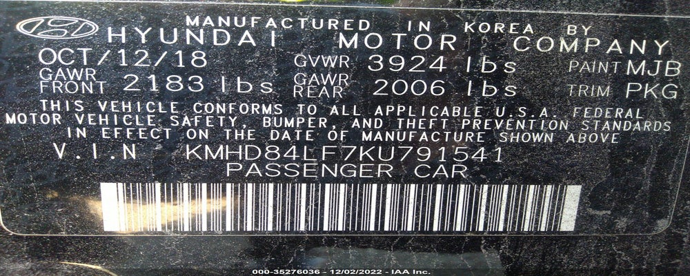KMHD84LF7KU791541 2019 HYUNDAI ELANTRA photo no. 9