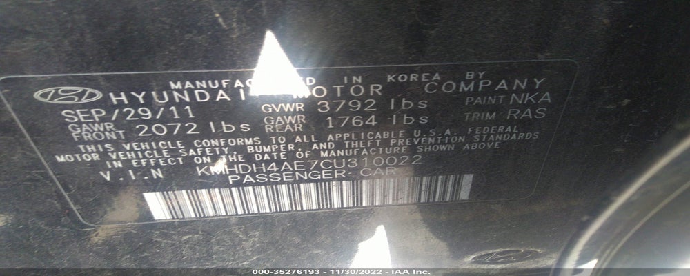 KMHDH4AE7CU310022 2012 HYUNDAI ELANTRA photo no. 9