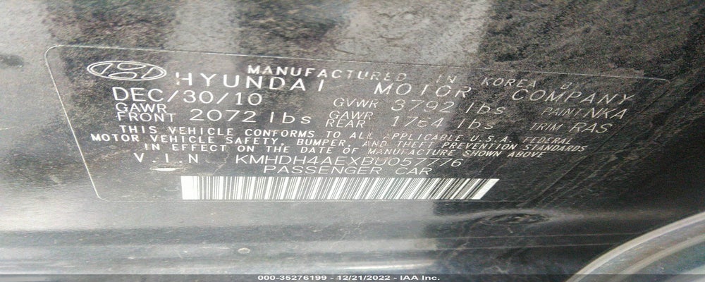 KMHDH4AEXBU057776 2011 HYUNDAI ELANTRA photo no. 9