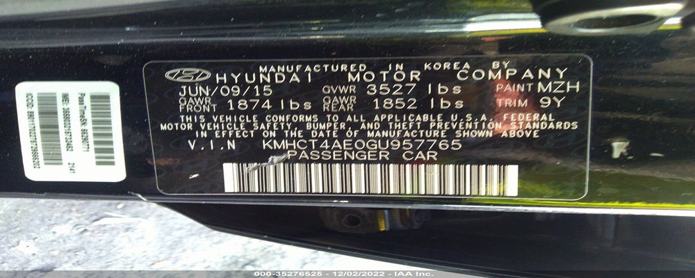 KMHCT4AE0GU957765 2016 HYUNDAI ACCENT photo no. 9