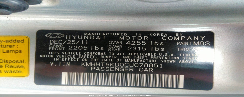 KMHHT6KD0CU078851 2012 HYUNDAI GENESIS COUPE photo no. 9