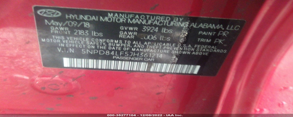 5NPD84LF5JH361214 2018 HYUNDAI ELANTRA photo no. 9