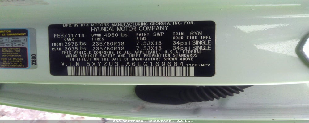 5XYZU3LA6EG169684 2014 HYUNDAI SANTA FE SPORT photo no. 9