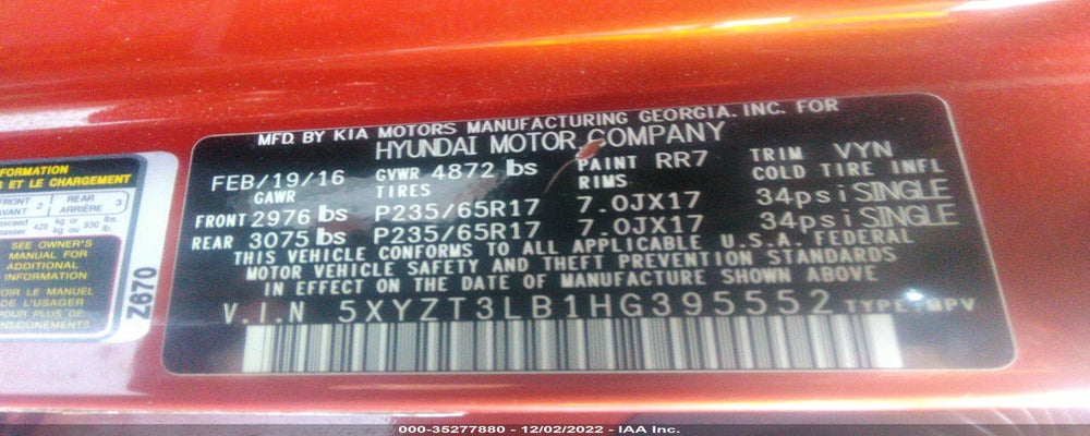5XYZT3LB1HG395552 2017 HYUNDAI SANTA FE SPORT photo no. 9
