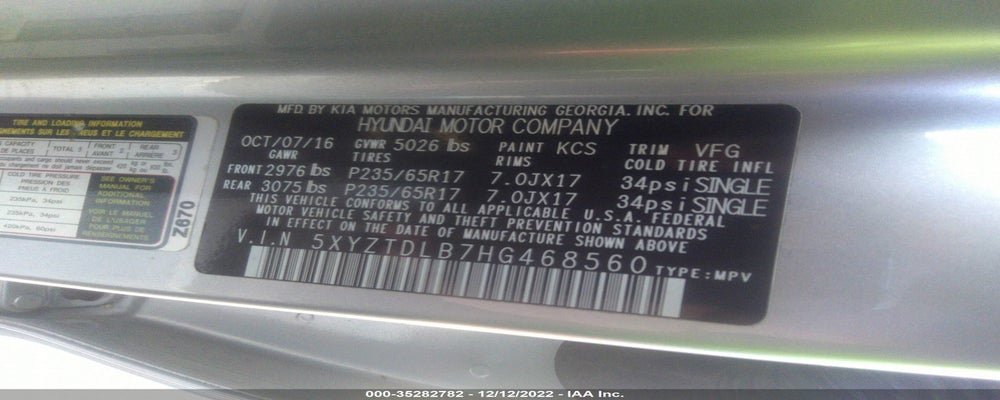 5XYZTDLB7HG468560 2017 HYUNDAI SANTA FE SPORT photo no. 9