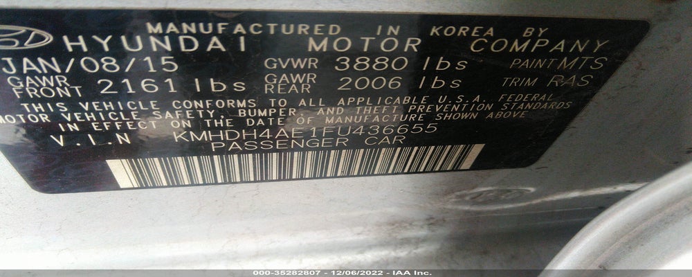 KMHDH4AE1FU436655 2015 HYUNDAI ELANTRA photo no. 9