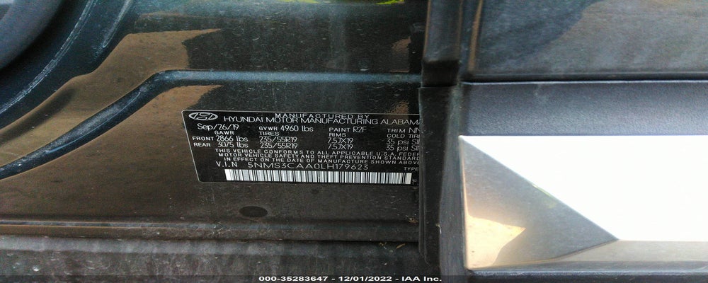 5NMS3CAA0LH179623 2020 HYUNDAI SANTA FE photo no. 9