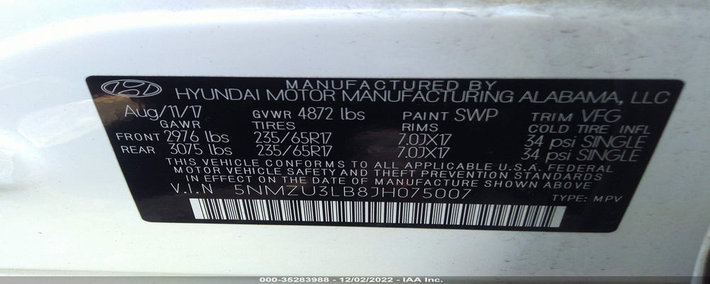 5NMZU3LB8JH075007 2018 HYUNDAI SANTA FE SPORT photo no. 9