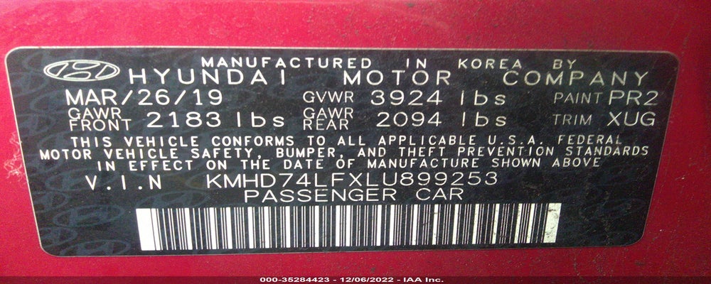KMHD74LFXLU899253 2020 HYUNDAI ELANTRA photo no. 9