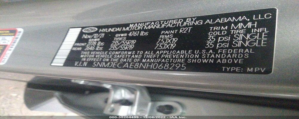 5NMJECAE8NH068295 2022 HYUNDAI TUCSON photo no. 9