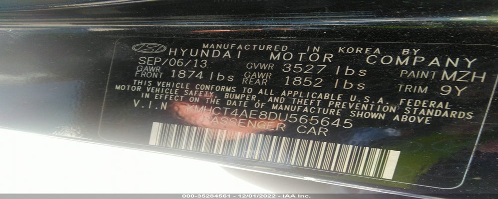 KMHCT4AE8DU565645 2013 HYUNDAI ACCENT photo no. 9