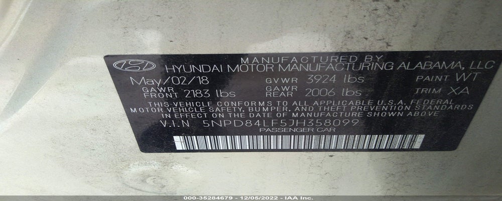 5NPD84LF5JH358099 2018 HYUNDAI ELANTRA photo no. 9