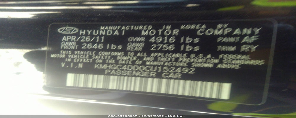 KMHGC4DD0CU152492 2012 HYUNDAI GENESIS photo no. 9