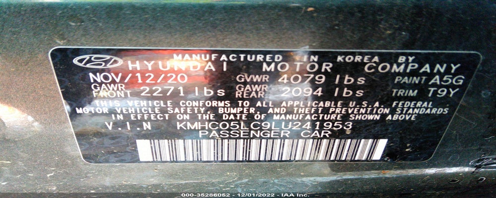 KMHC05LC9LU241953 2020 HYUNDAI IONIQ HYBRID photo no. 9