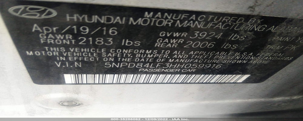 5NPD84LF3HH059916 2017 HYUNDAI ELANTRA photo no. 9