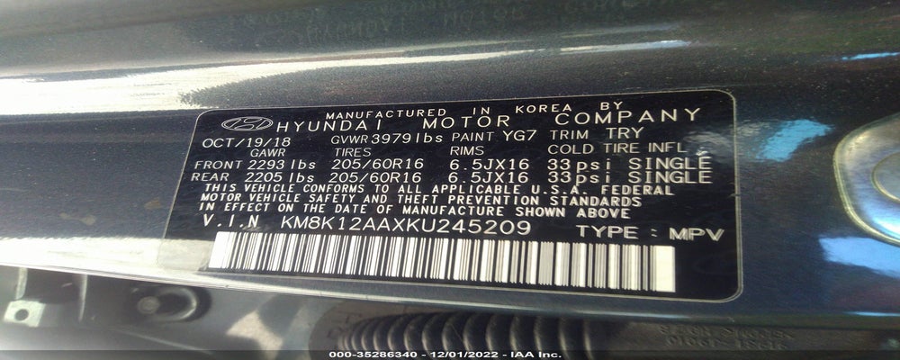 KM8K12AAXKU245209 2019 HYUNDAI KONA photo no. 9