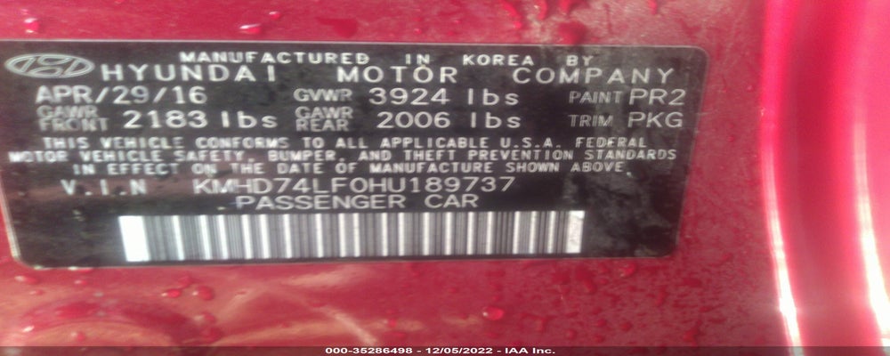 KMHD74LF0HU189737 2017 HYUNDAI ELANTRA photo no. 9