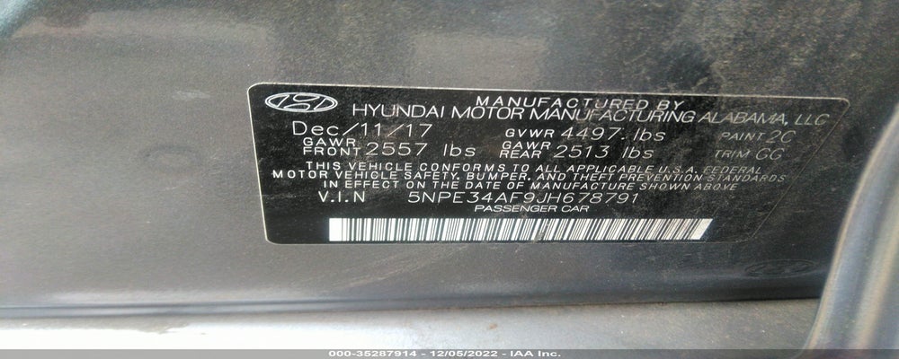 5NPE34AF9JH678791 2018 HYUNDAI SONATA photo no. 9