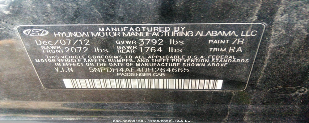 5NPDH4AE4DH264665 2013 HYUNDAI ELANTRA photo no. 9